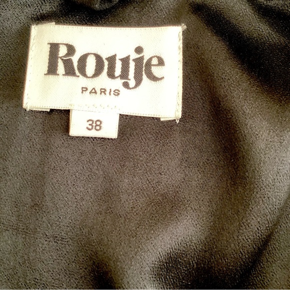 Rouje Gaspar Black Ruffle Embellishment Long Sleeve Dress  SZ 6 - Picture 7 of 8